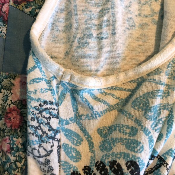 White tank dress with blue pattern print - Picture 5 of 5